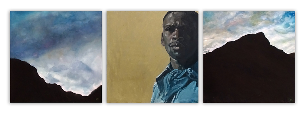 Journeyman, oil on wooden panels, 3 panels of 10"x10"